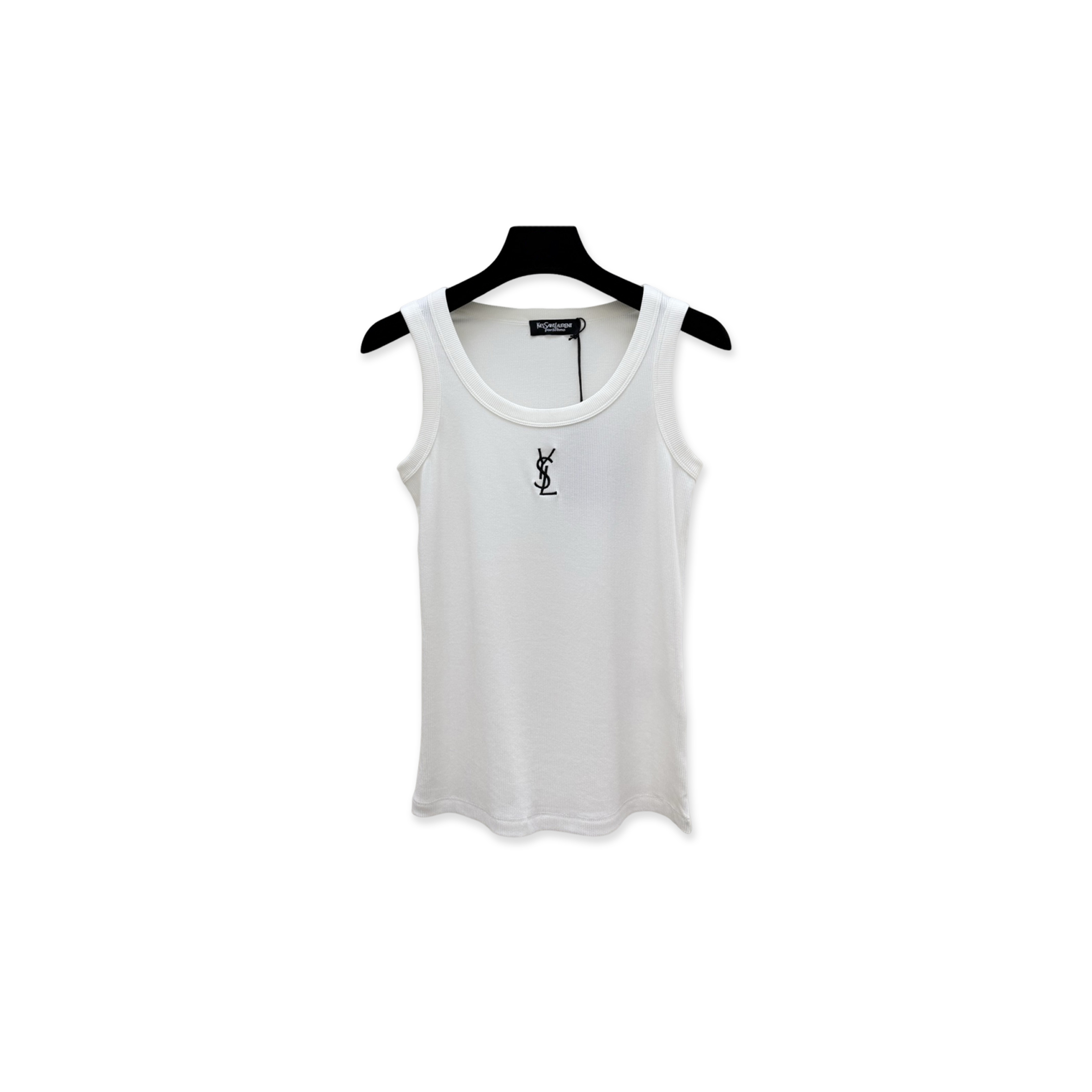 YSL EMBROIDERED RIBBED VEST